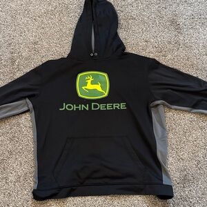 John Deere Black and Gray Pullover Hoodie
